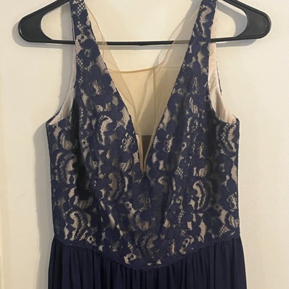 David's Bridal Marine Bridesmaid Dress - Picture 2 of 6